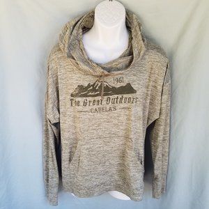 Cabela's Men's Medium Rumple Neck Hood Hoodie The Great Outdoors